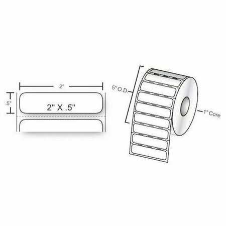 CLOVER Thermal Transfer Label Roll 1.0'' ID x 5.0'' Max OD, 12PK CIGT22005DT-PERF